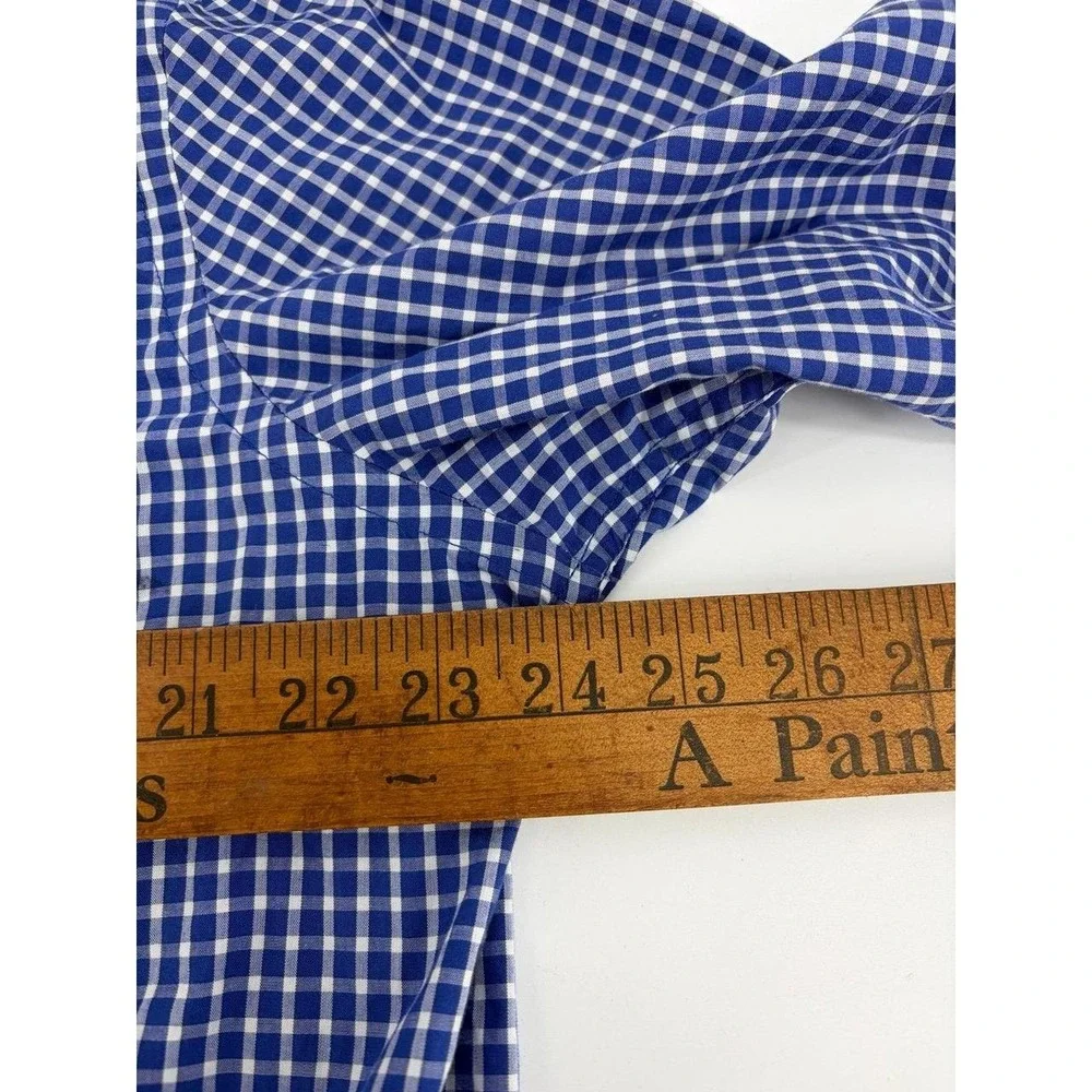 Banana Republic, Classic Fit, Blue Plaid, Long Sleeve, Button Up Dress Shirt, L